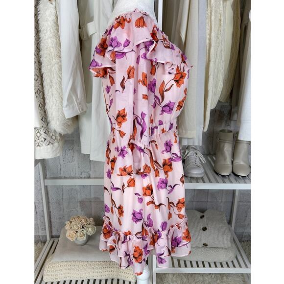 Lost + Wonder Women's Size S Pink Floral Ruffle Off the Shoulder Dress #0236 - Picture 3 of 10